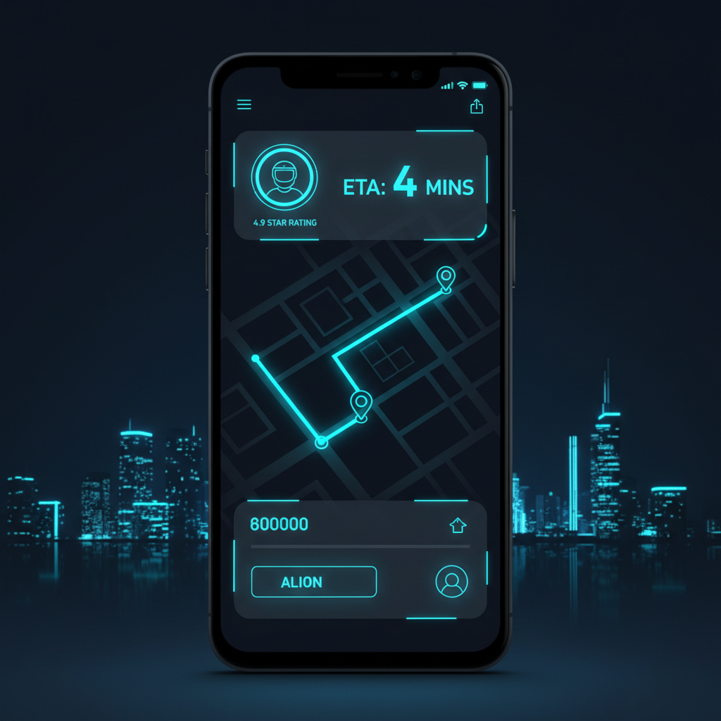 Holographic real-time dispatch map showing provider locations and routes