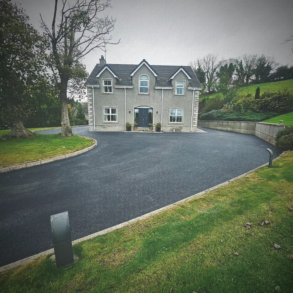 Freshly laid resin driveway