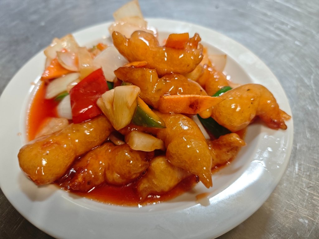 Gambas agridulces