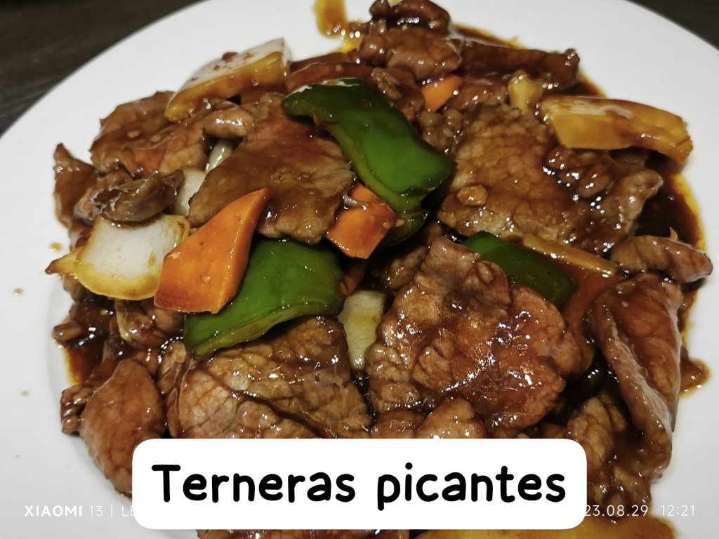 Ternera con salsa picante