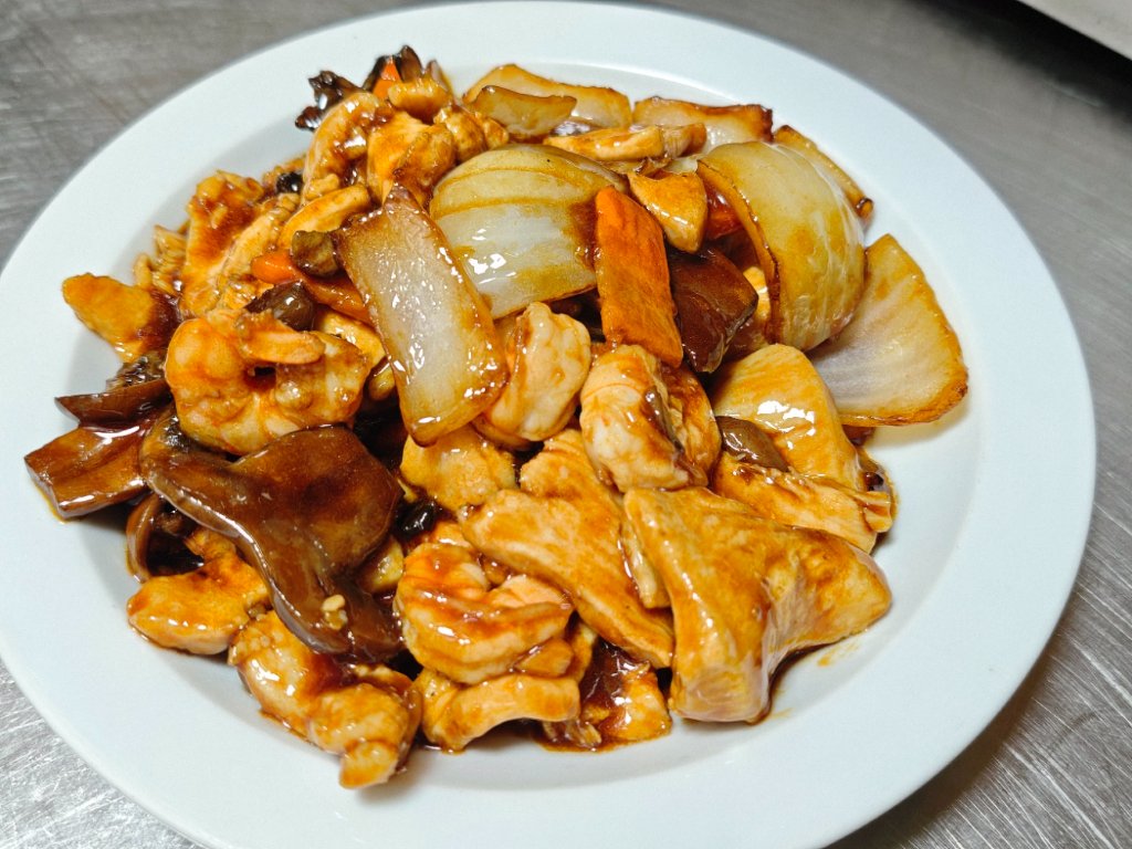 Gambas con pollo