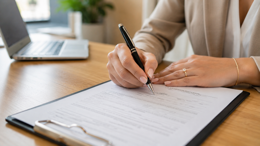 Business loan signing