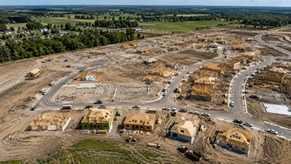 New construction aerial view