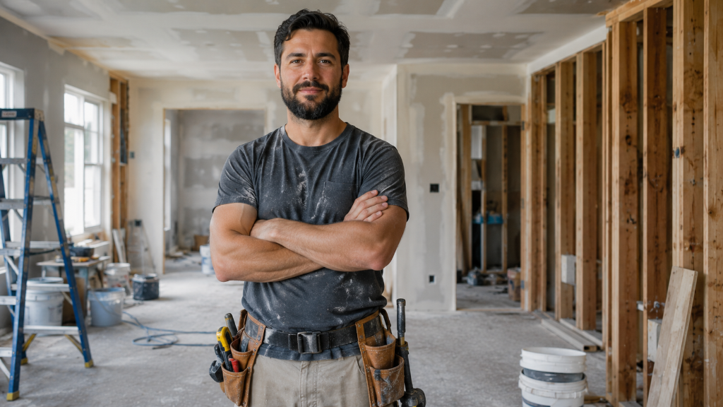 Contractor inside gut renovation