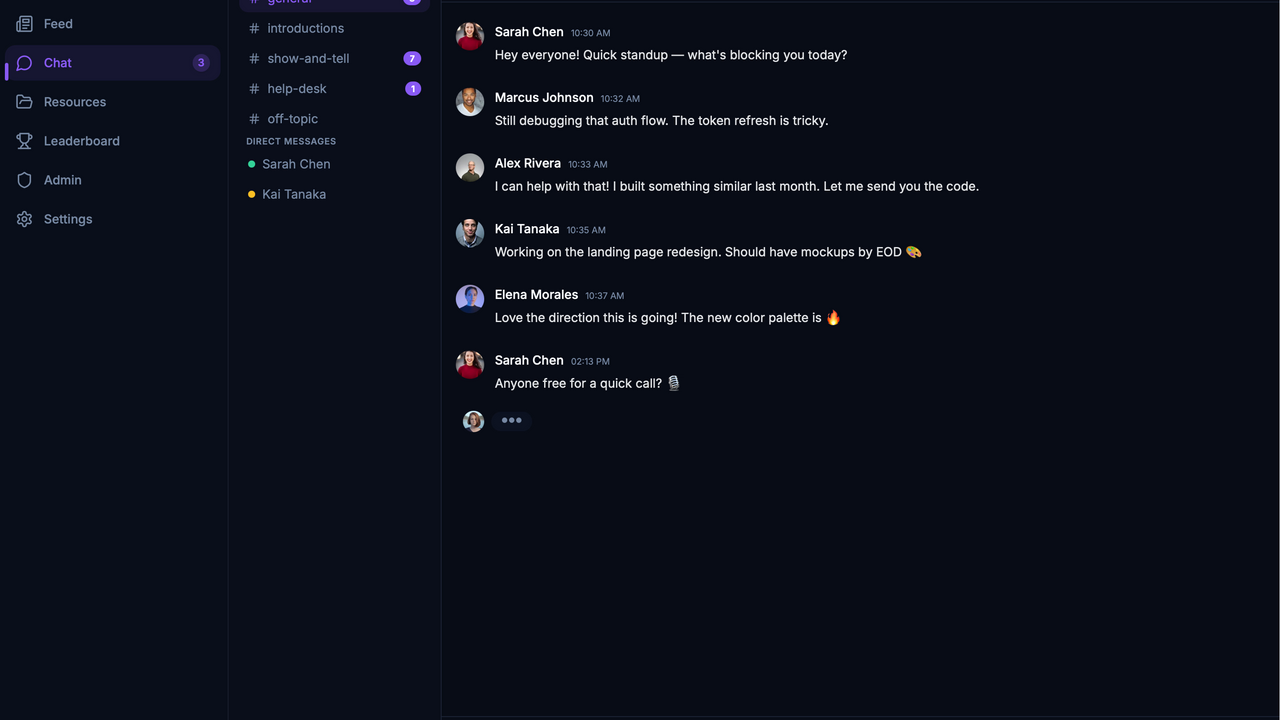 Interactive Chat template preview
