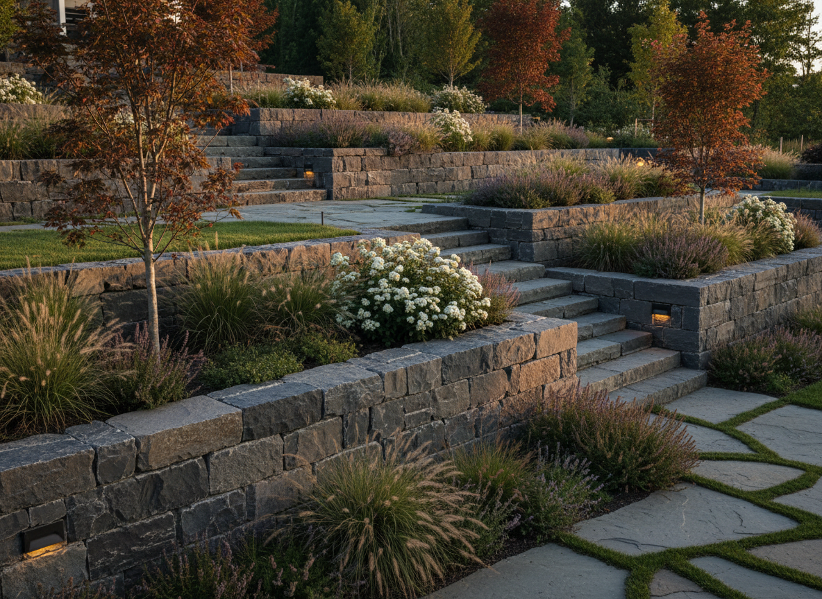 Hardscape retaining wall