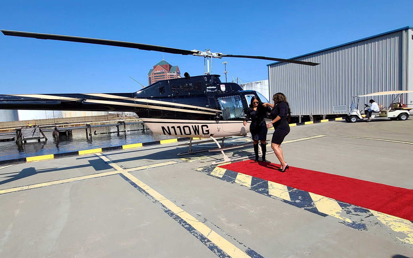 Helicopter proposal shoot with red carpet — Bmore Pro Productions special moments coverage