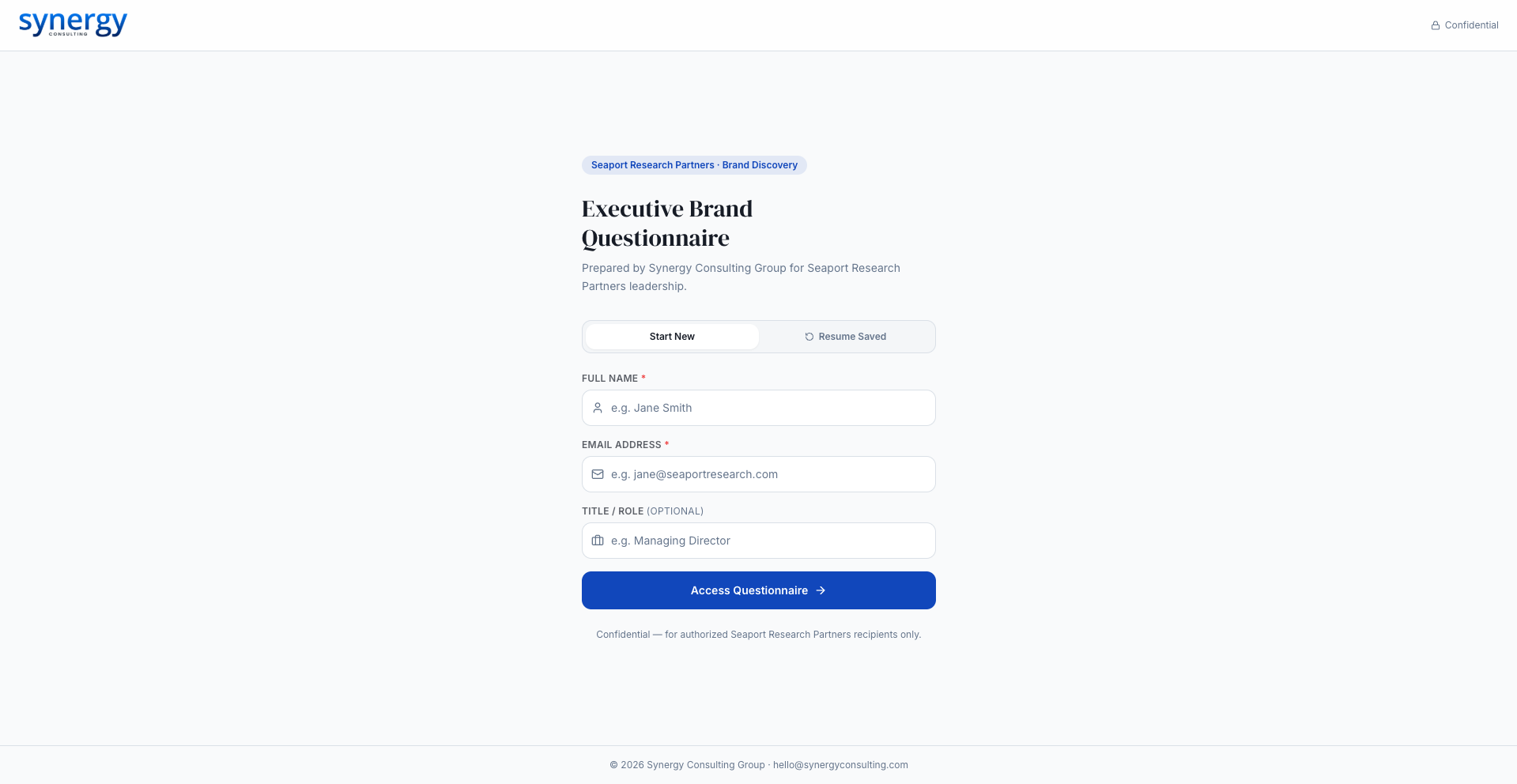 Brand Questionnaire template preview