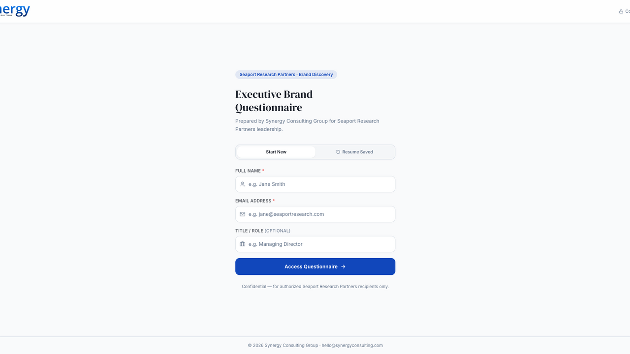 Brand Questionnaire template preview