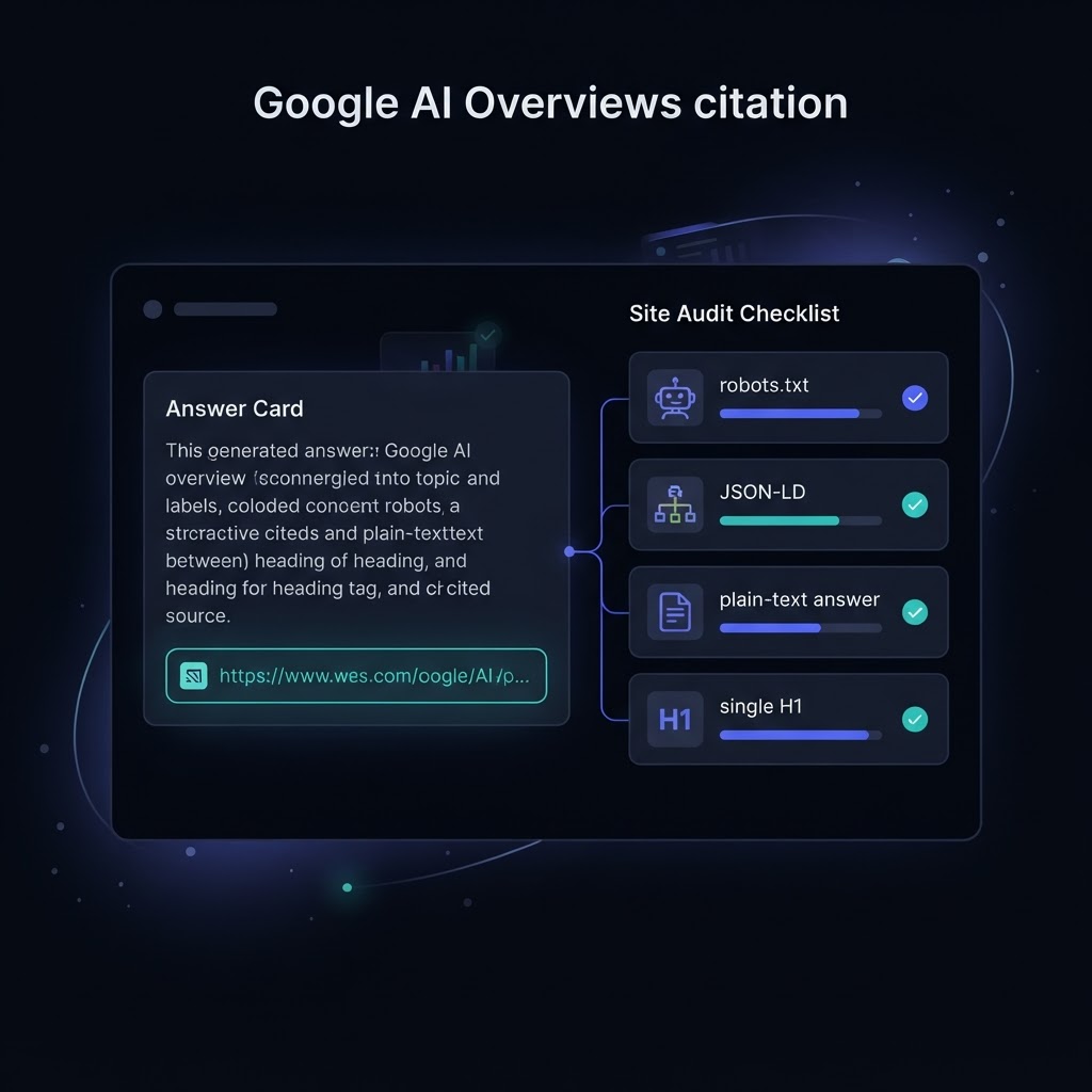 Google AI Overviews citation and a site audit checklist