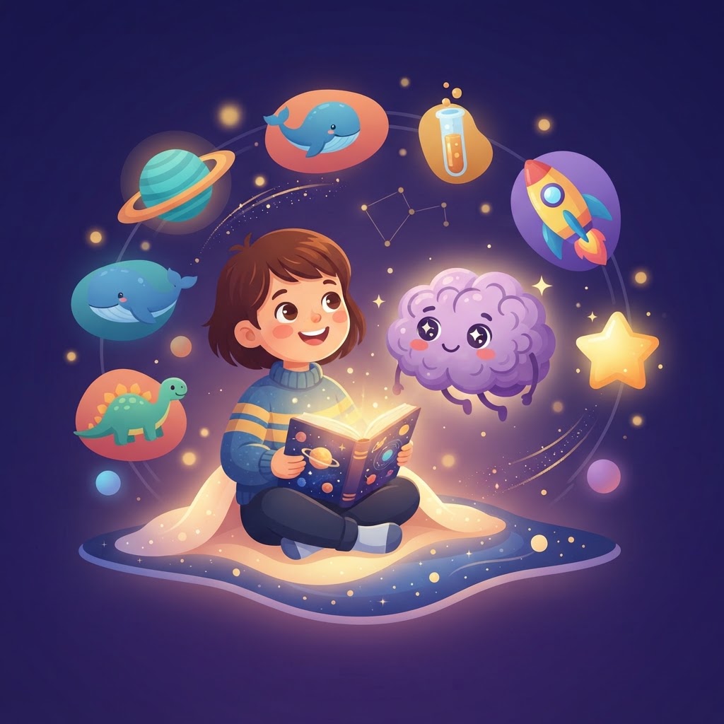 A child discovering the wonders of learning with SparkBite