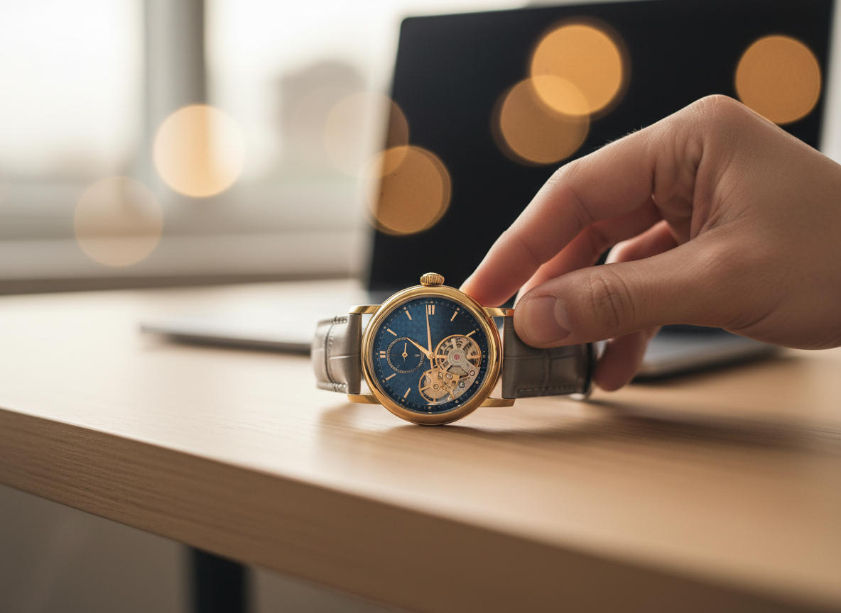 Close-up of professional tools and watch, representing precision and attention to detail
