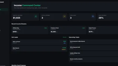 Income Command Center template preview