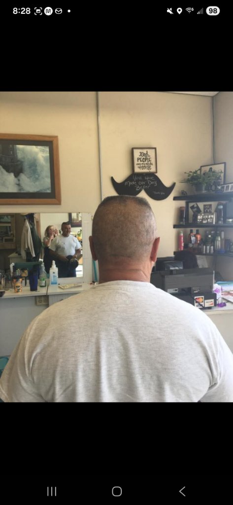 Clean mens cut back view