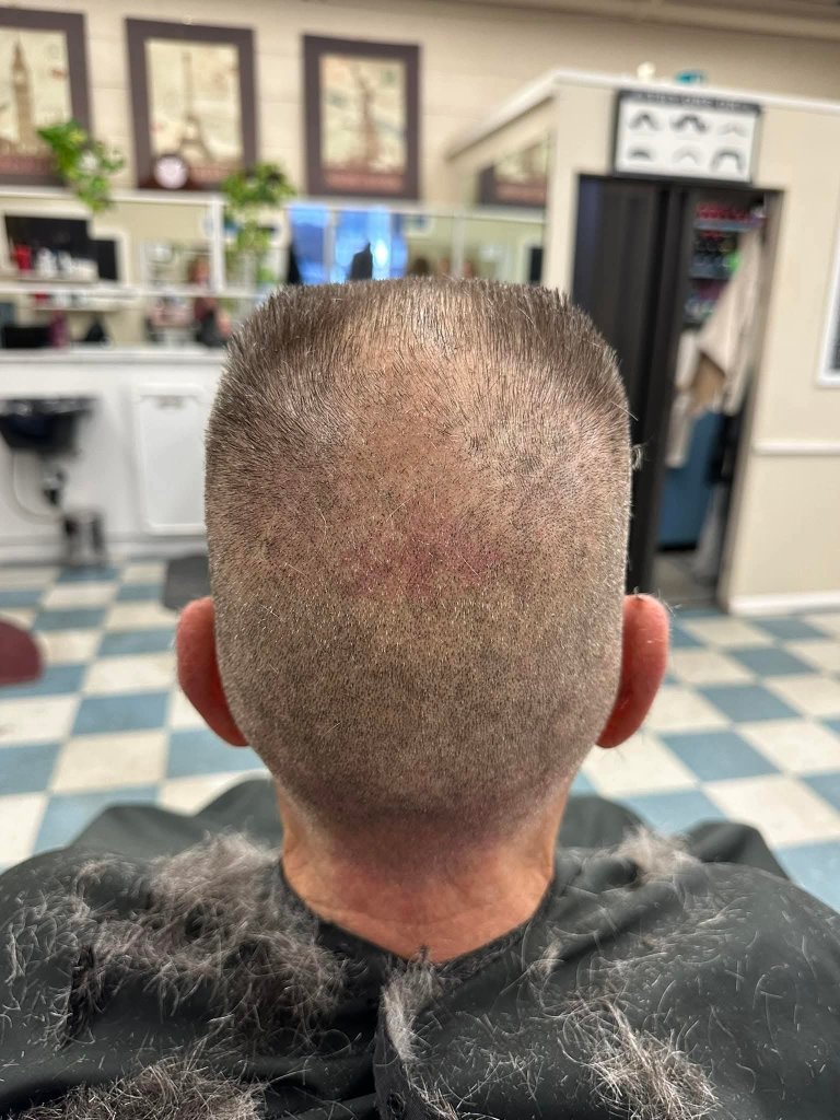 Clean buzz cut finish