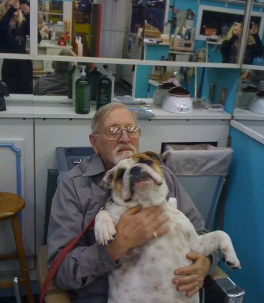 Bob, co-founder of The Barber's Daughter, with Duke
