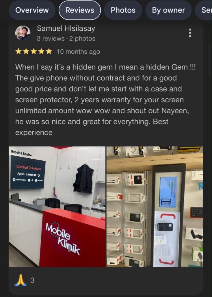 Samuel Hlsilasay Google Review