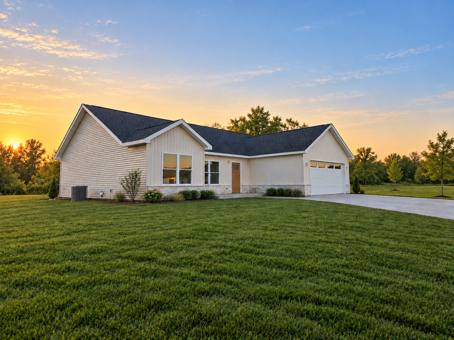 NOTIS Construction home being built at golden hour