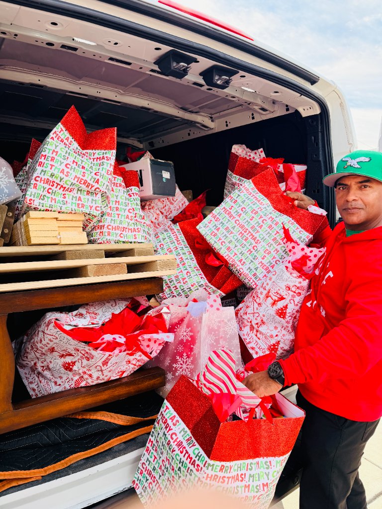 Van full of gifts for community