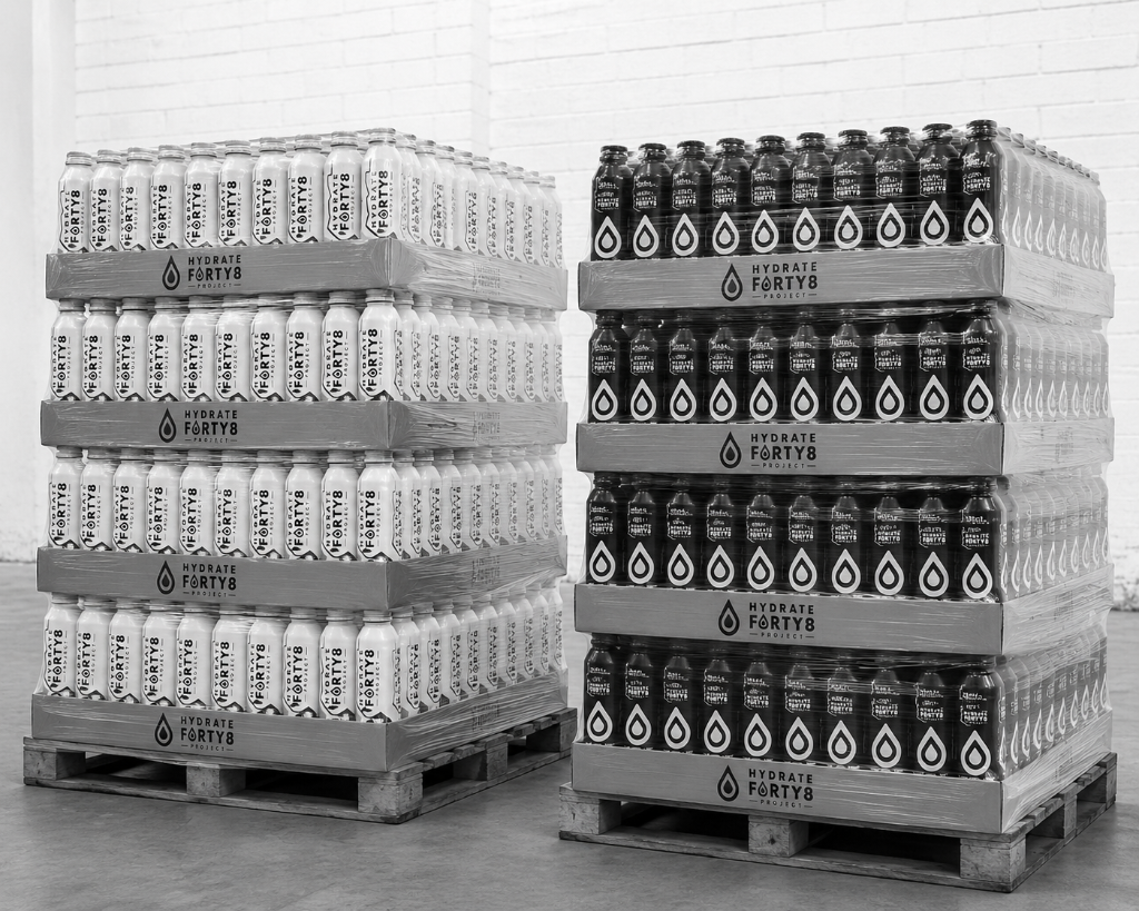 Hydrate Forty8 water bottle pallets