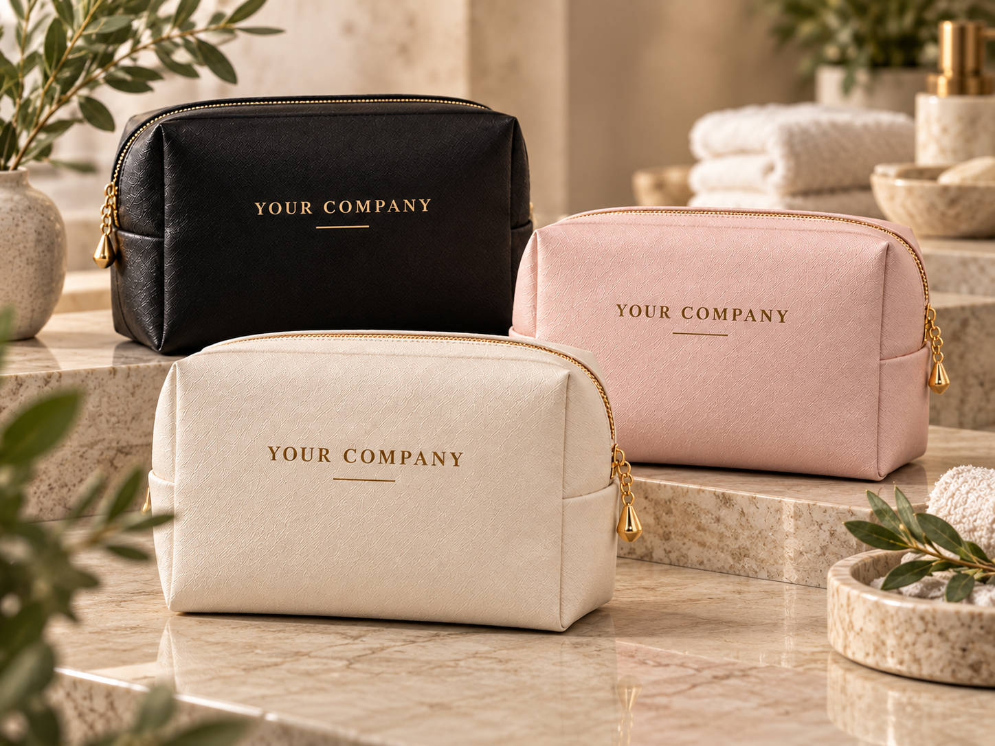 Personalized cosmetic bags in different styles