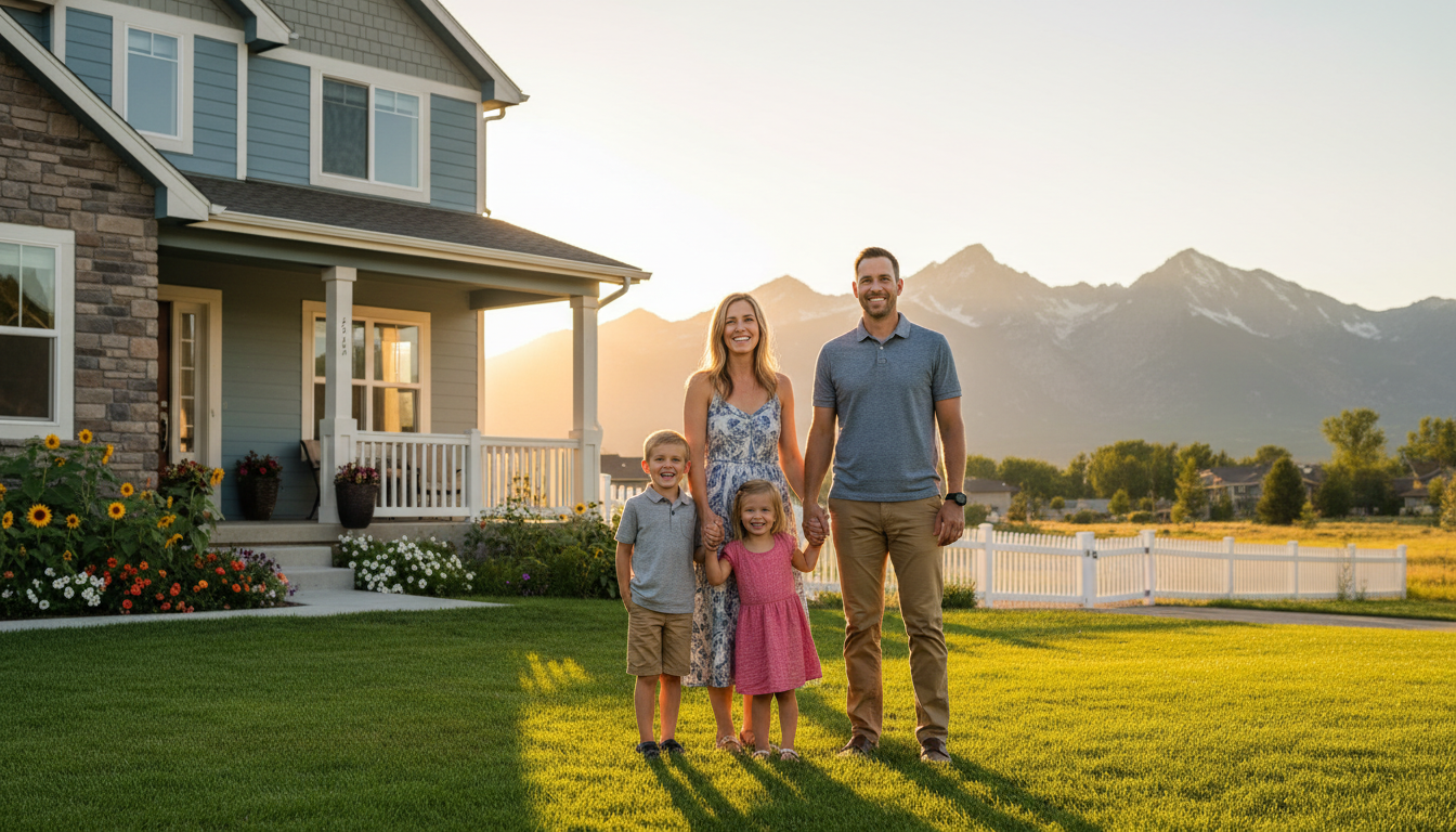 Happy family protected by insurance