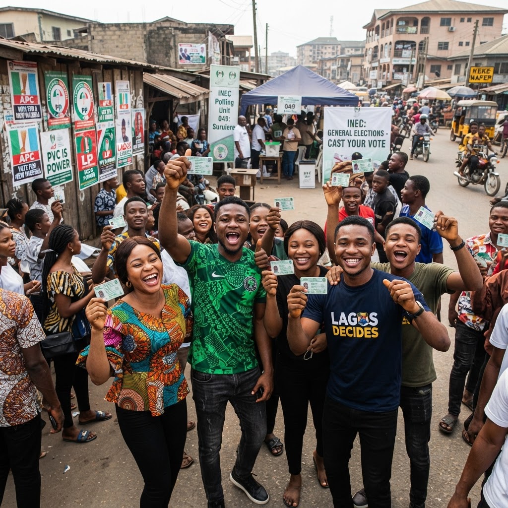 Youth at a polling station in Lagos