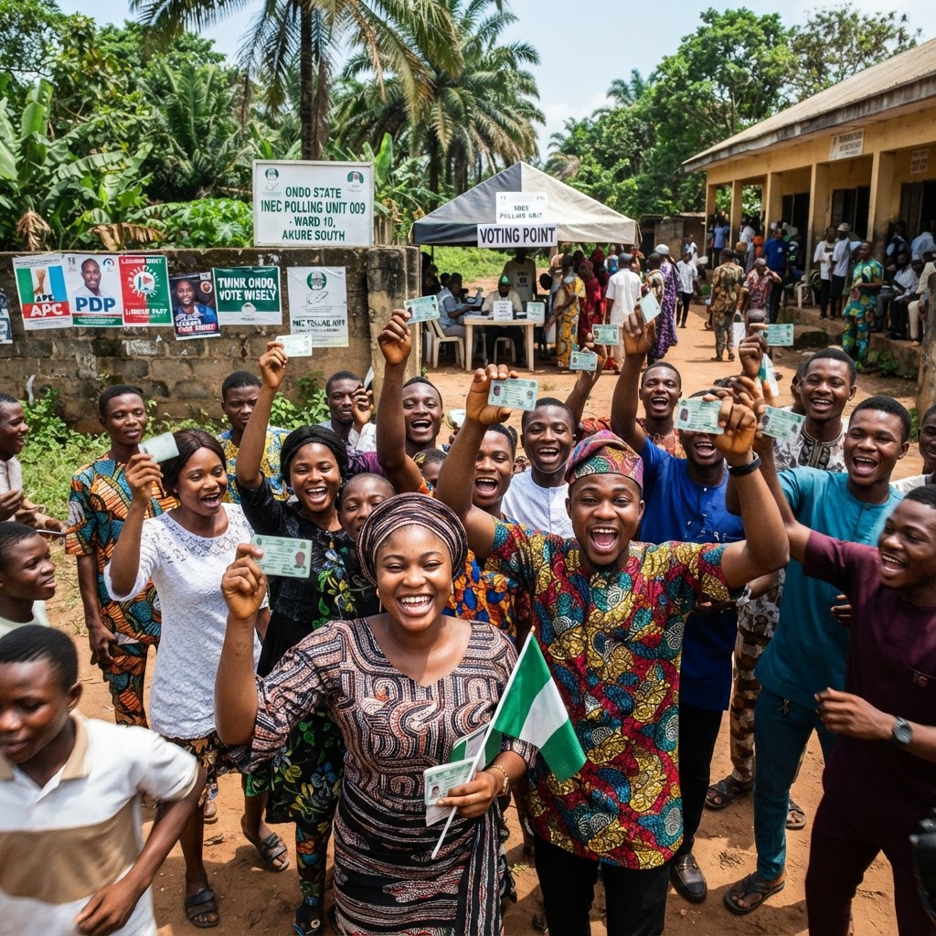 Youth at a polling station in Ondo