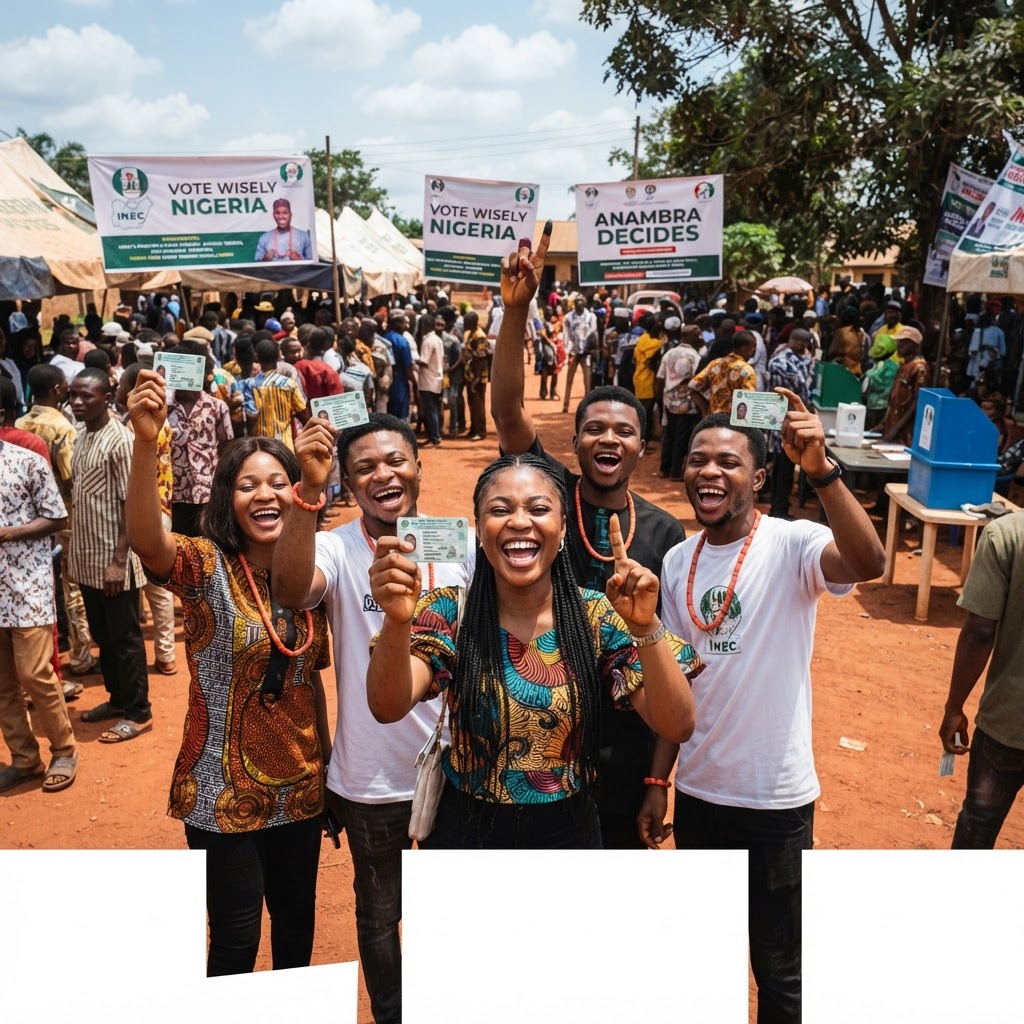 Youth at a polling station in Anambra