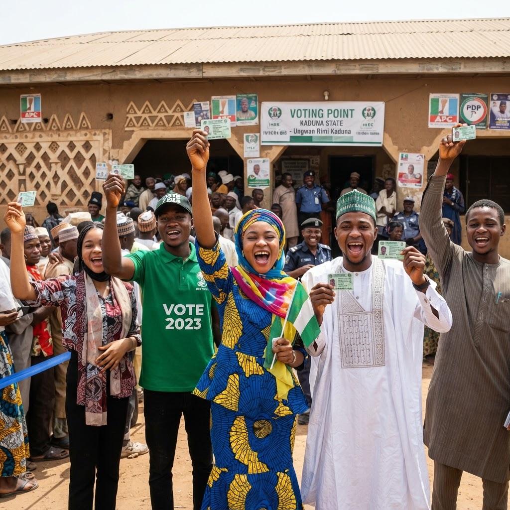 Youth at a polling station in Kaduna