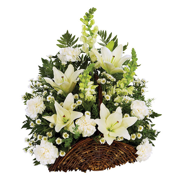 Fireside Sympathy Basket - All White