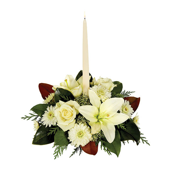 White Magnolia Christmas Centerpiece