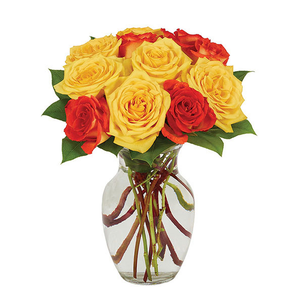Yellow & Orange Rose Bouquet