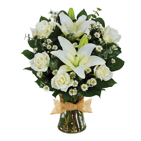 Tribute Mixed Vase Arrangement - White