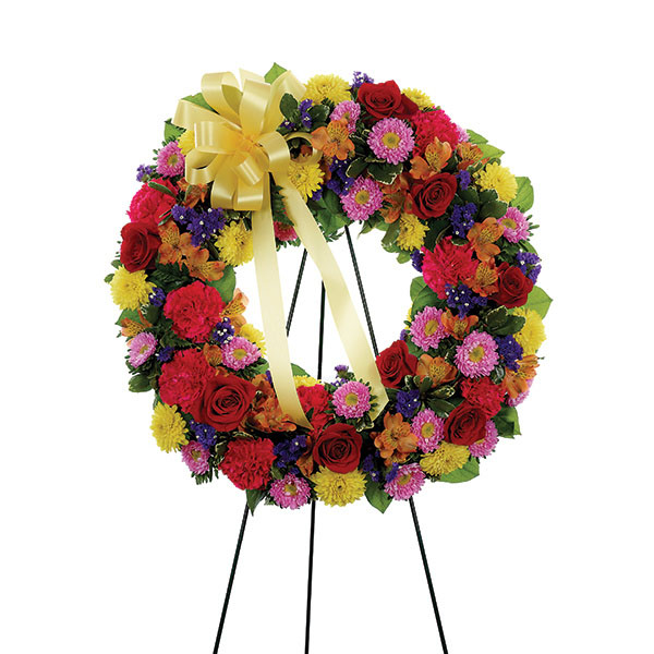 Multi-Colored Standing Sympathy Wreath