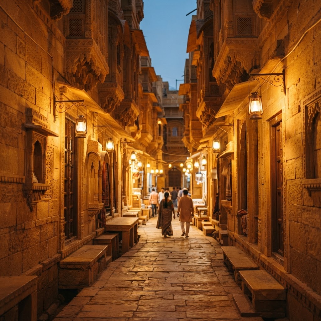 Golden evening in old Jaisalmer