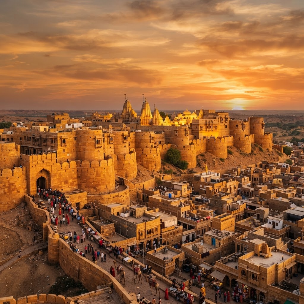 Golden Fort of Jaisalmer at sunset, Rajasthan