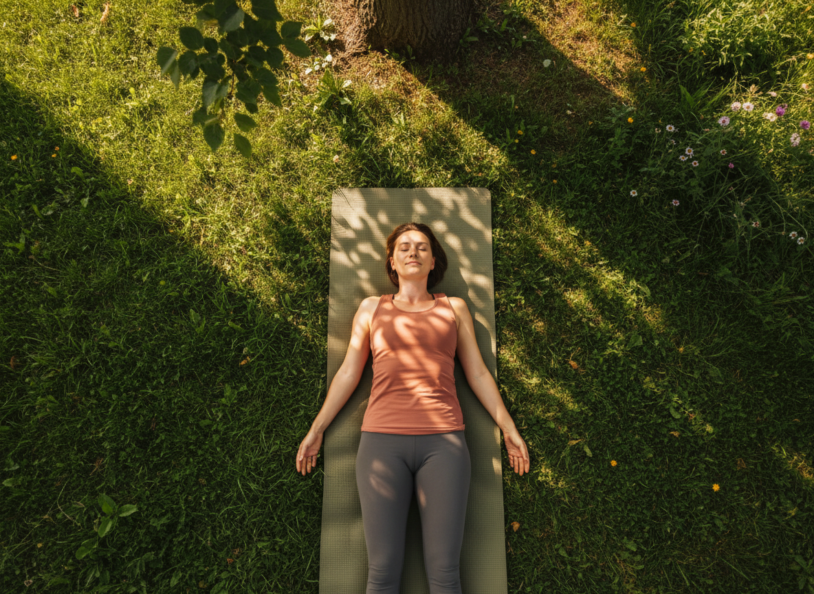 Shavasana on grass