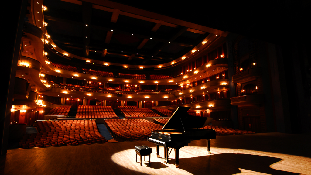 Steinway grand piano on stage