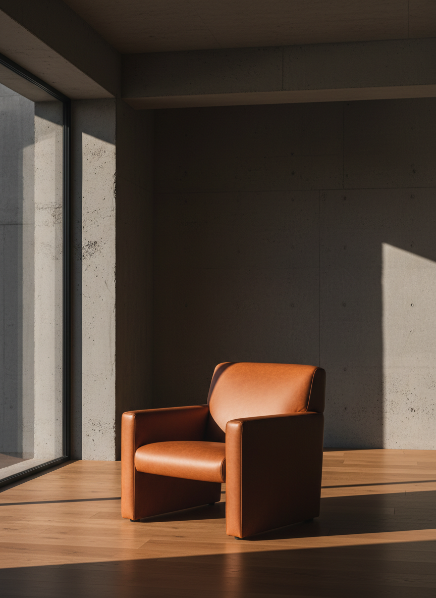 Navarro, Fauteuil Cuir Cognac