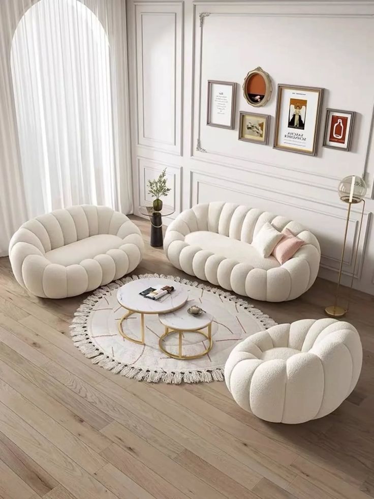 Salon Pumpkin Bouclé Blanc