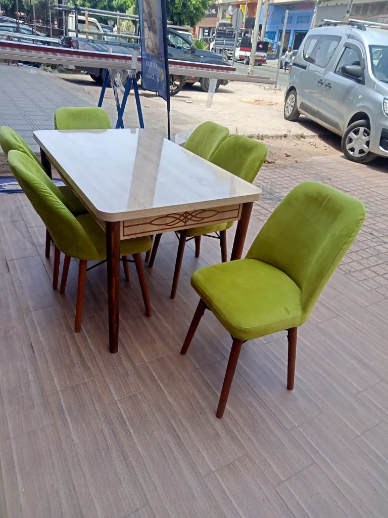 Table à manger Vert Lime 5 places