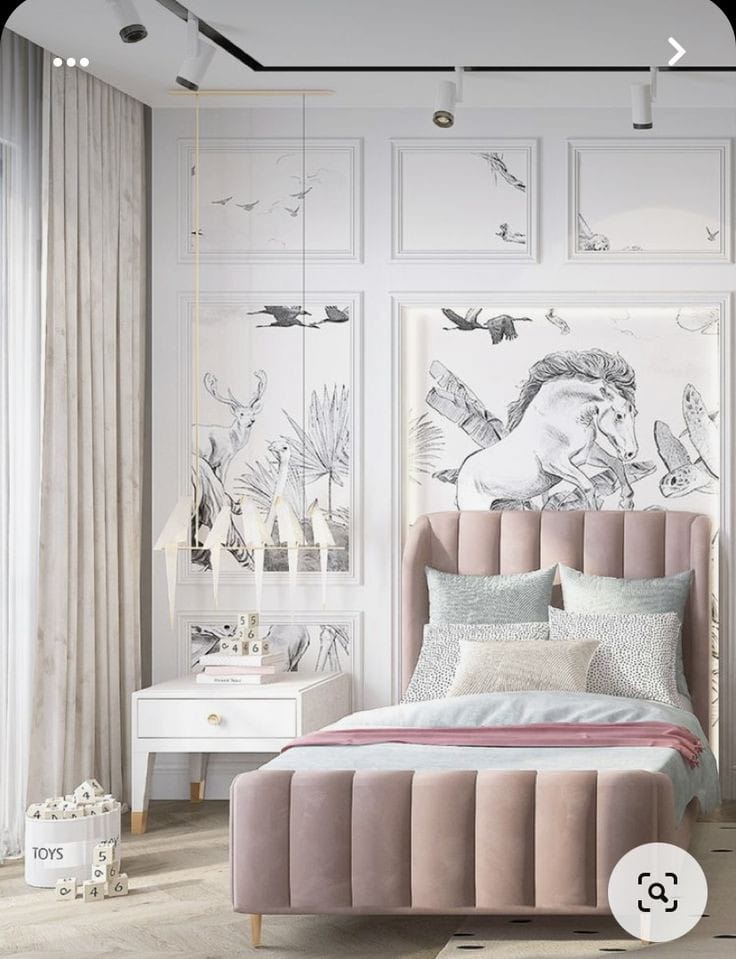 Chambre Enfant Velours Rose Royale