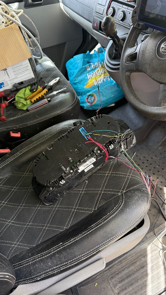 Volkswagen Transporter instrument cluster removed for immobiliser data extraction in High Wycombe