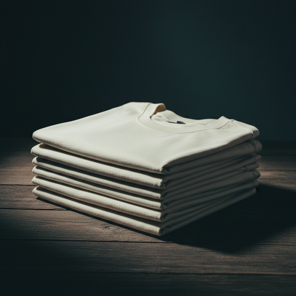 Folded cream tees