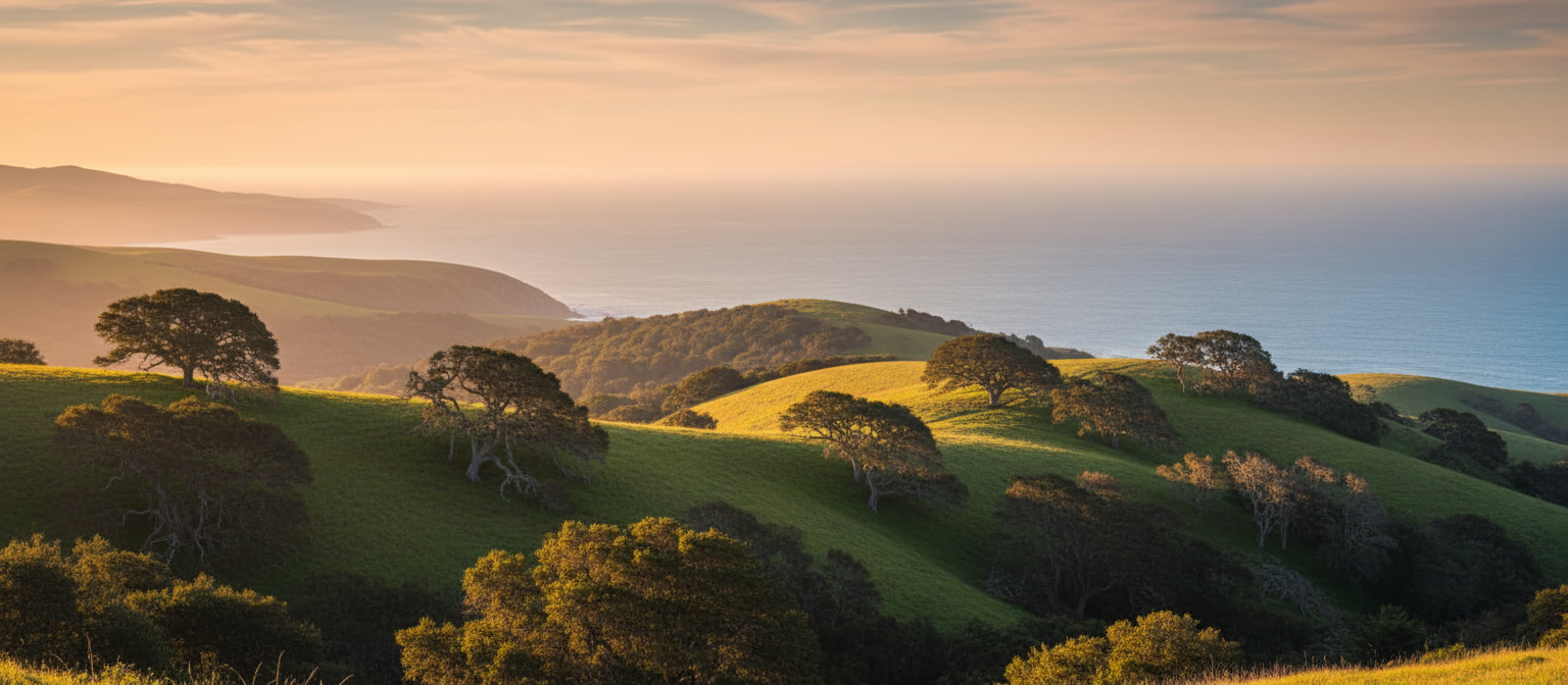 California coastal landscape at golden hour