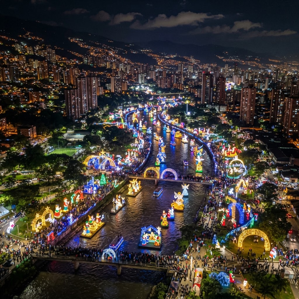 Medellín River of Lights (Alumbrados)