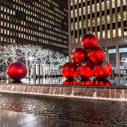 Giant Red Ornament at Sixth Avenue 9