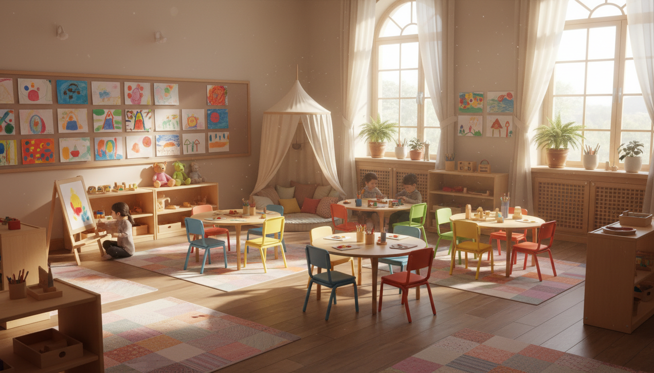 PHM Academy classroom with children learning in a sensory-friendly environment