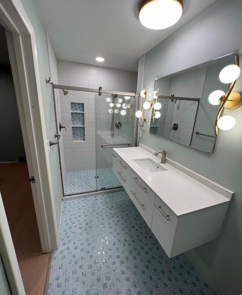 Bathroom Remodel - Blue Tile Modern